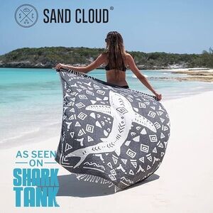 Sand Cloud Dark Navy and White Beach Towel- size L